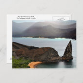 Uitzicht van de piek van Bartolome op de Galapagos Briefkaart (Voorkant / Achterkant)