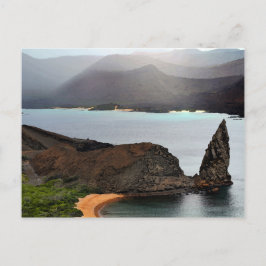 Uitzicht van de piek van Bartolome op de Galapagos Briefkaart