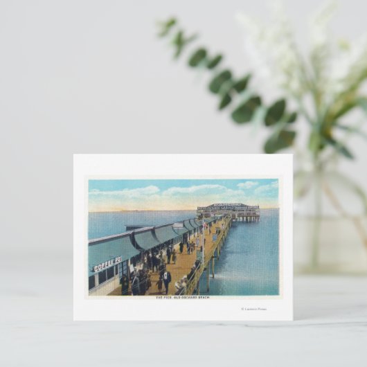 Uitzicht van de pier briefkaart (Staand voorkant)