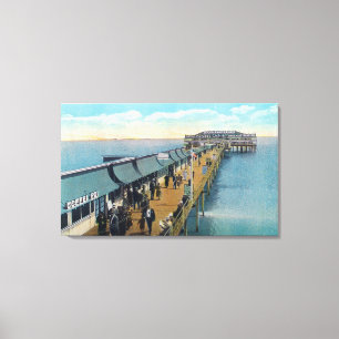 Uitzicht van de pier canvas afdruk