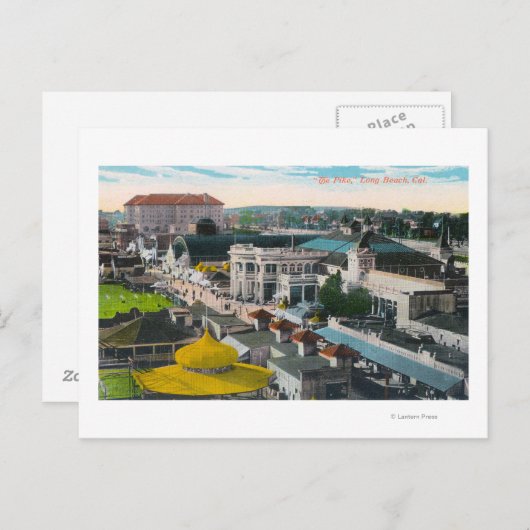 Uitzicht van de PikeLong Beach, CA Briefkaart (Voorkant / Achterkant)