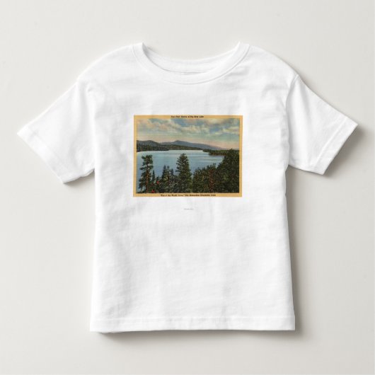 Uitzicht van de Pine Clad Shores van Lake Kinder Shirts (Voorkant)