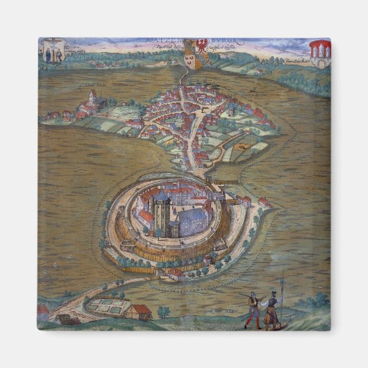 Uitzicht van de Place de Louis le Grand, met een v Magneet (Voorkant)