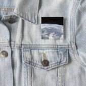 Uitzicht van de planeet Aarde van de ruimte Vierkante Button 5,1 Cm (In situ)