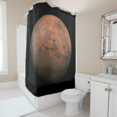 Uitzicht van de planeet Mars (Martiaans landschap) Douchegordijn (In situ)