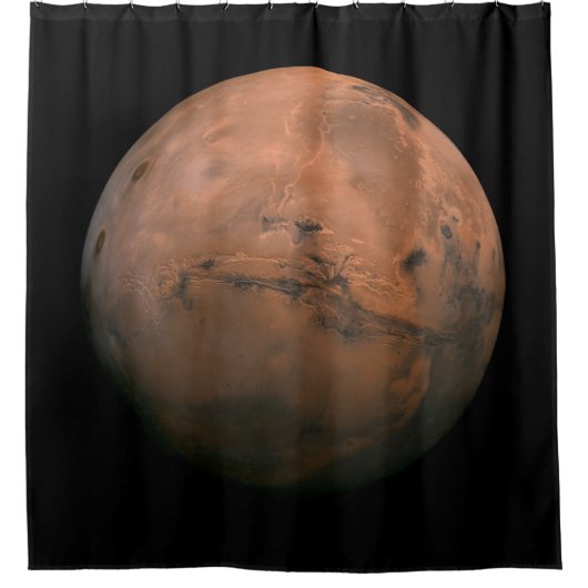 Uitzicht van de planeet Mars (Martiaans landschap) Douchegordijn (Voorkant)
