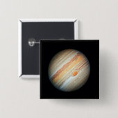 Uitzicht van de Planet Jupiter (Hubble Telescope) Vierkante Button 5,1 Cm (Voorkant /achterkant)