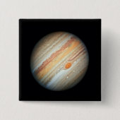 Uitzicht van de Planet Jupiter (Hubble Telescope) Vierkante Button 5,1 Cm (Voorkant)