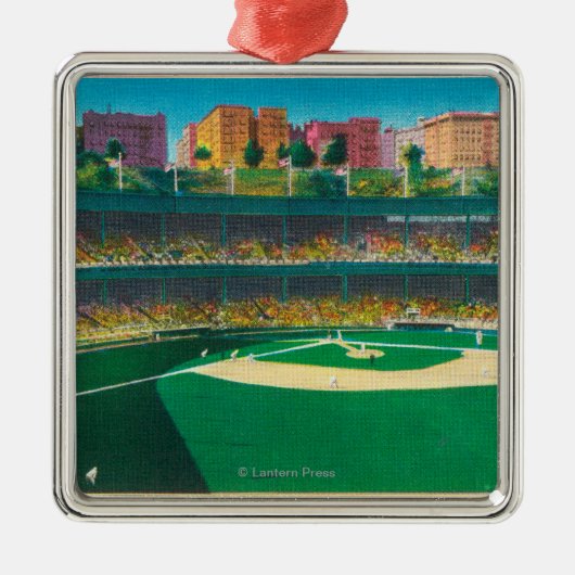 Uitzicht van de Polo Grounds New York, NY Metalen Ornament (Voorkant)