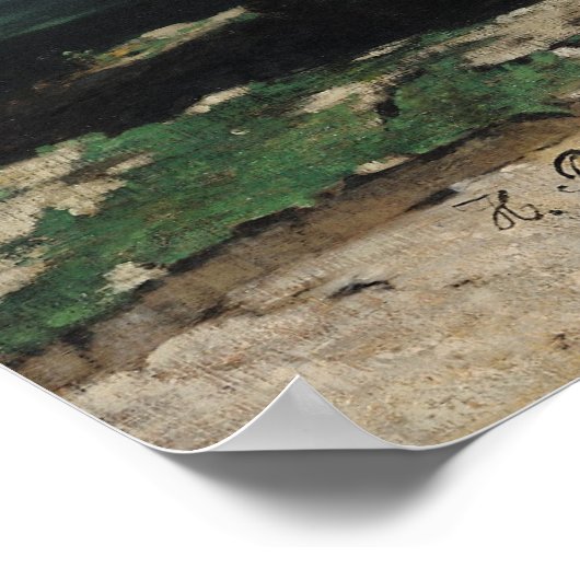 Uitzicht van de Pont du Gard, 1859 Poster (Hoek)