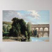 Uitzicht van de Pont du Gard, 1859 Poster (Voorkant)