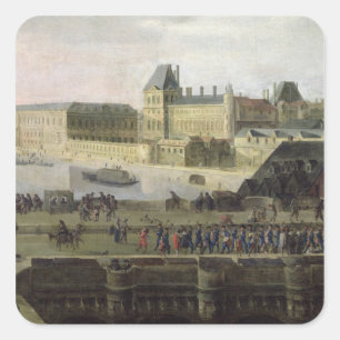 Uitzicht van de Pont-Neuf en de Seine Vierkante Sticker