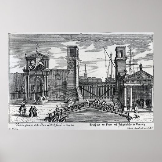 Uitzicht van de poorten bij de ingang van Arsenal Poster (Voorkant)