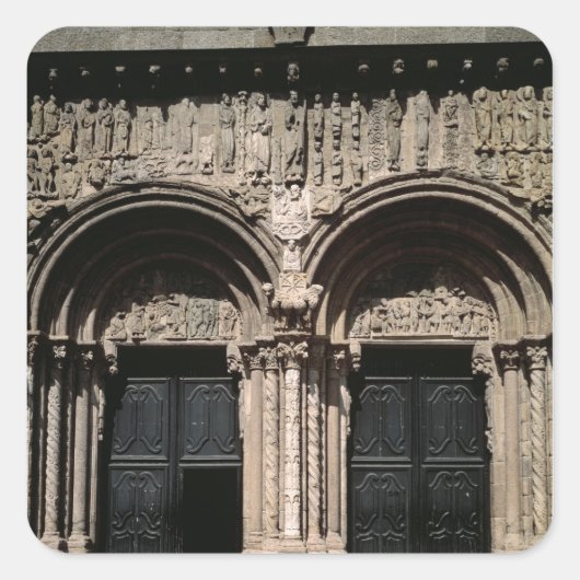 Uitzicht van de Portico de las Platerias Vierkante Sticker (Voorkant)