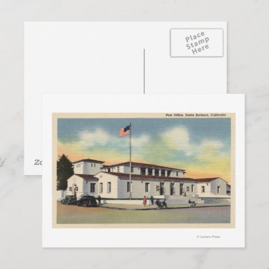 Uitzicht van de Post Kantoor # 1 Briefkaart (Voorkant / Achterkant)