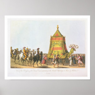 Uitzicht van de Processie van het Sacred Camel pre Poster