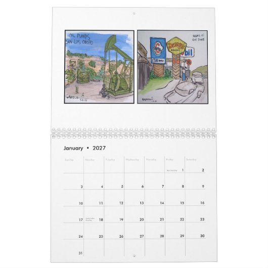 Uitzicht van de provincie San Luis Obispo Kalender (Jan 2027)