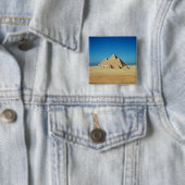 Uitzicht van de Pyramiden Vierkante Button 5,1 Cm (In situ)