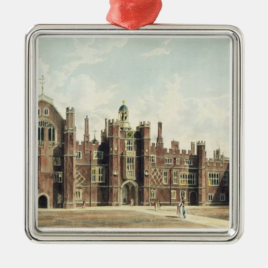 Uitzicht van de Quadrangle in Hampton Court Palace Metalen Ornament (Voorkant)