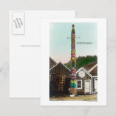 Uitzicht van de Raven Totempole Wrangell, AK Briefkaart (Voorkant / Achterkant)