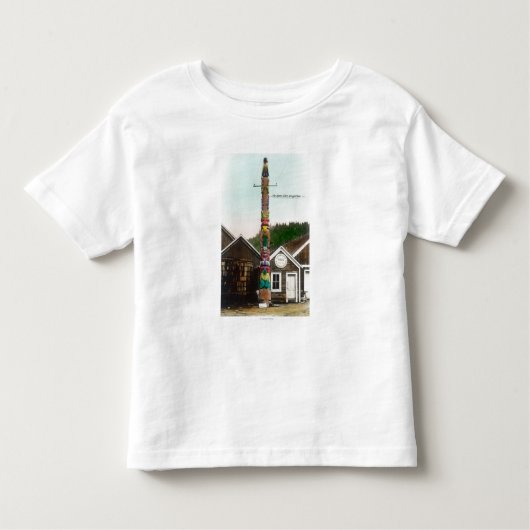 Uitzicht van de Raven Totempole Wrangell, AK Kinder Shirts (Voorkant)