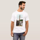 Uitzicht van de Raven Totempole Wrangell, AK T-shirt (Voorkant volledig)