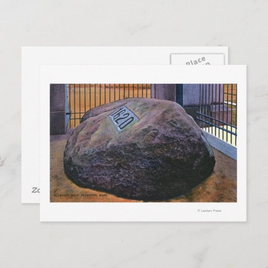Uitzicht van de Real Plymouth Rock Briefkaart (Voorkant / Achterkant)