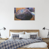 Uitzicht van de Real Plymouth Rock Canvas Afdruk (Insitu (Slaapkamer))