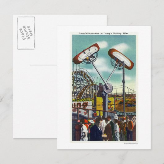 Uitzicht van de regel van de lijn van de lijn van  briefkaart (Voorkant / Achterkant)