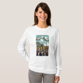 Uitzicht van de regel van de lijn van de lijn van t-shirt (Voorkant volledig)