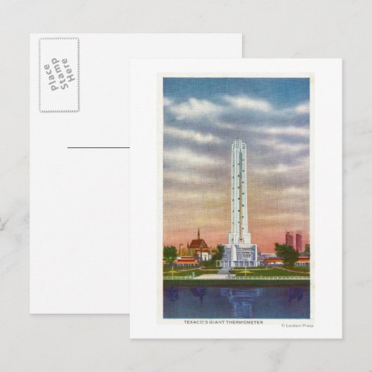 Uitzicht van de reuzenthermometer van Texaco Briefkaart (Voorkant / Achterkant)