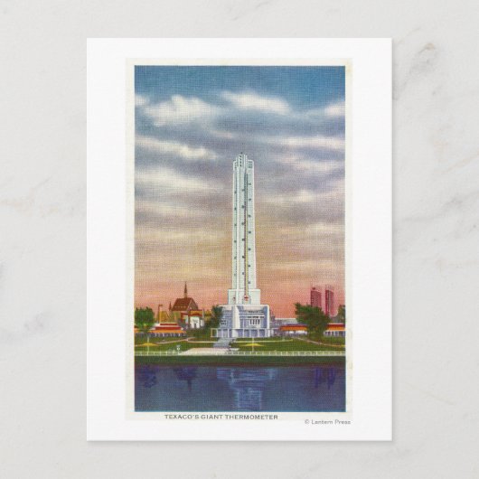 Uitzicht van de reuzenthermometer van Texaco Briefkaart (Voorkant)