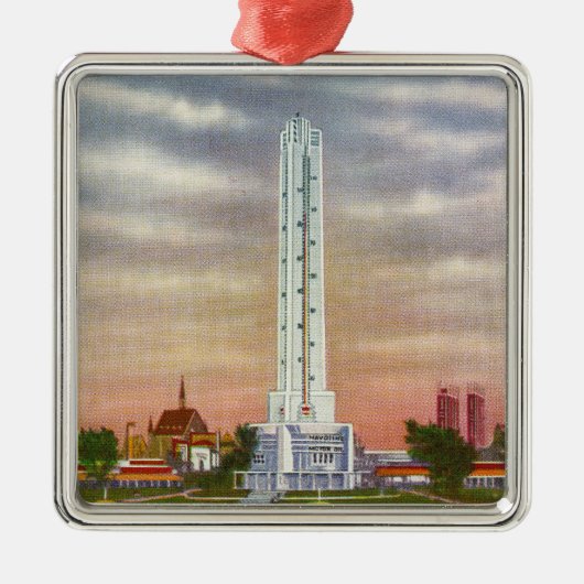 Uitzicht van de reuzenthermometer van Texaco Metalen Ornament (Voorkant)