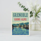 Uitzicht van de Rhône, Grenoble Frankrijk Briefkaart (Staand voorkant)
