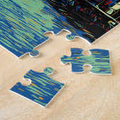 Uitzicht van de Rhône, Grenoble Frankrijk Legpuzzel (Zijkant)