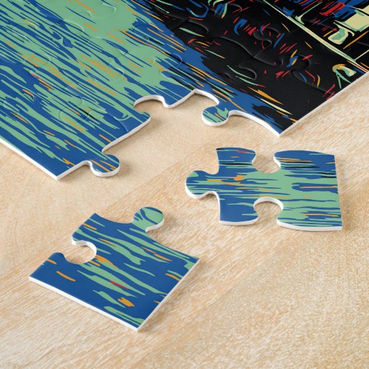 Uitzicht van de Rhône, Grenoble Frankrijk Legpuzzel (Zijkant)