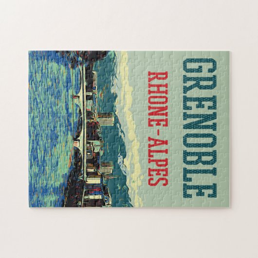 Uitzicht van de Rhône, Grenoble Frankrijk Legpuzzel (Horizontaal)