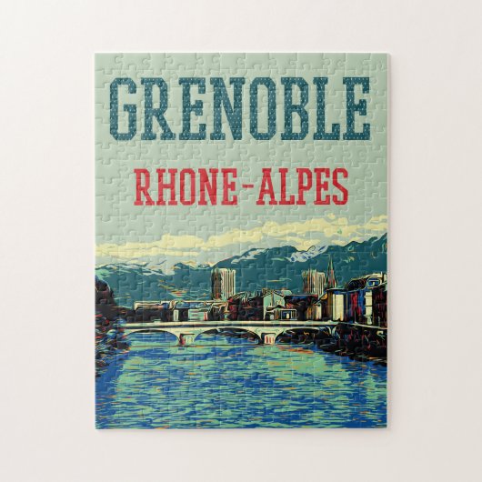 Uitzicht van de Rhône, Grenoble Frankrijk Legpuzzel (Verticaal)