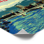 Uitzicht van de Rhône, Grenoble Frankrijk Poster (Hoek)