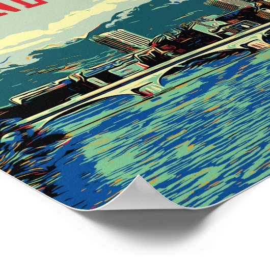 Uitzicht van de Rhône, Grenoble Frankrijk Poster (Hoek)