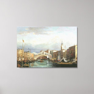 Uitzicht van de Rialto-brug in Venetië Canvas Afdruk
