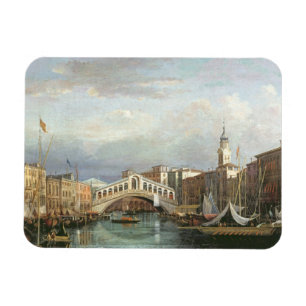 Uitzicht van de Rialto-brug in Venetië Magneet