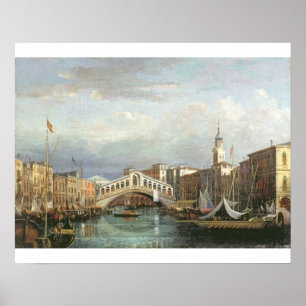 Uitzicht van de Rialto-brug in Venetië Poster