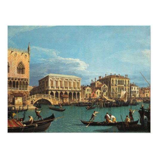 Uitzicht van de Riva degli Schiavoni Venetië Foto Afdruk (Voorkant)