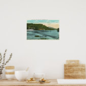 Uitzicht van de rivier de Chenango en de dam Poster (Keuken)