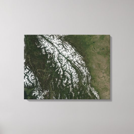 Uitzicht van de Rocky Mountains Canvas Afdruk (Voorkant)