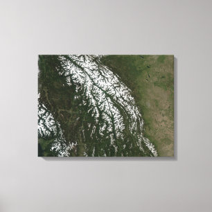 Uitzicht van de Rocky Mountains Canvas Afdruk