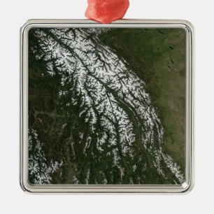 Uitzicht van de Rocky Mountains Metalen Ornament