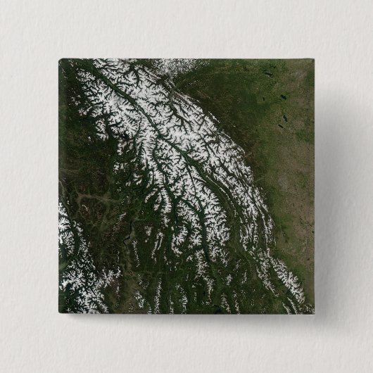 Uitzicht van de Rocky Mountains Vierkante Button 5,1 Cm (Voorkant)