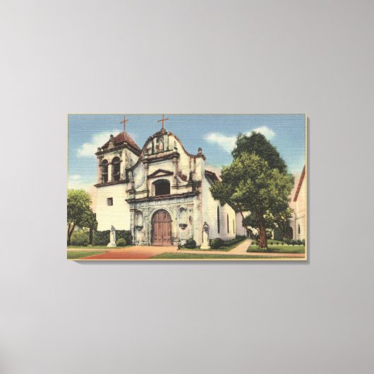 Uitzicht van de Royal Presidio Chapel Canvas Afdruk (Voorkant)